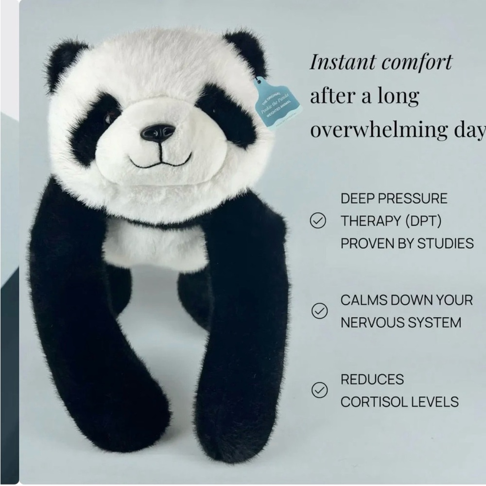 NWOT Pookie the Panda Weighted Stuffed Animal by Pulse of Potential ages 5+
